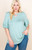 Mint Bell-sleeve Keyhole Plus Top