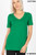 Kelly Green Vneck Cotton Tee