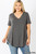 Charcoal Vneck Round Hem Plus Top