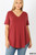 Brick Vneck Round Hem Plus Top