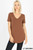 Light Brown Vneck Round Hem Top