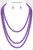 84" Purple Bead Necklace & Earrings