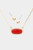 Red Druzy Oval Pendant Necklace & Earrings