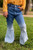 Girls' Bleached Denim Bell Bottoms