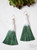 Emerald Light Long Tassel Earrings