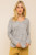 Melange Grey Snap Button Sleeve Top