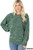 Dark Green Balloon Sleeve Melange Sweater