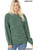 Dark Green Balloon Sleeve Melange Sweater