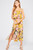 Mustard Floral Print Strapless Dress