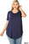 Navy Scoop Neck Plus Top
