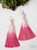 Hot Pink Long Tassel Earrings