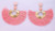 Pink Retro Fan Tassel Earrings