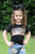 Girls' Black Leopard Sequin Top