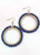 Navy Beaded Circle Earrings
