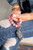 Wooden Bead Wristlet Keychain