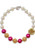 Girls' Fuchsia, Gold, & Pearl Rose Chunky Necklace