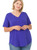Royal Blue Vneck Round Hem Plus Top