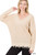 Beige Distressed Vneck Sweater