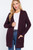 Merlot Ribbed Sweater Cardigan