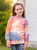 Girls' Orange Tie Dye Long-sleeve Top