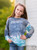 Girls' Blue Tie Dye Long-sleeve Top
