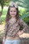 Girls' Leopard Cable Knit Vneck Sweater