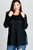 Black Cowl Neck Waffle Plus Tunic
