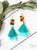 Turquoise Leopard Marble Tassel Earrings