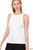 White High Neck Ribbed Tank Top