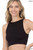 Black High Neck Crop Top