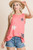 Coral Star Print Sleeveless Top