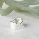 Leaf Ring, two large leaves that wrap around the band. Handmade in solid sterling silver. made to order in any size. the perfect gift.