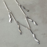 Black Bamboo inspired silver necklace, handmade in sterling silver.