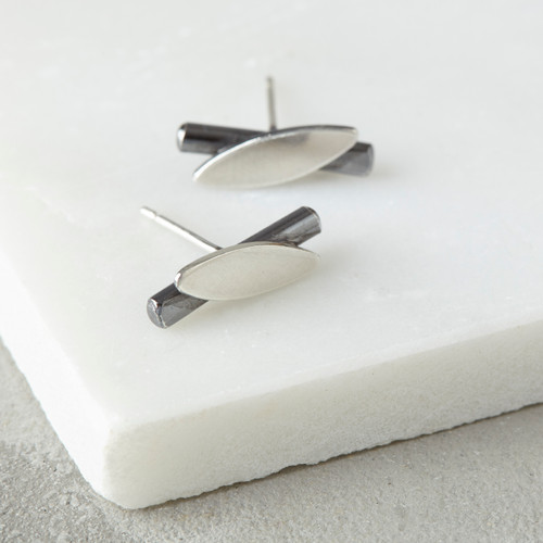 Stud earrings. Inspired by Black bamboo plant.