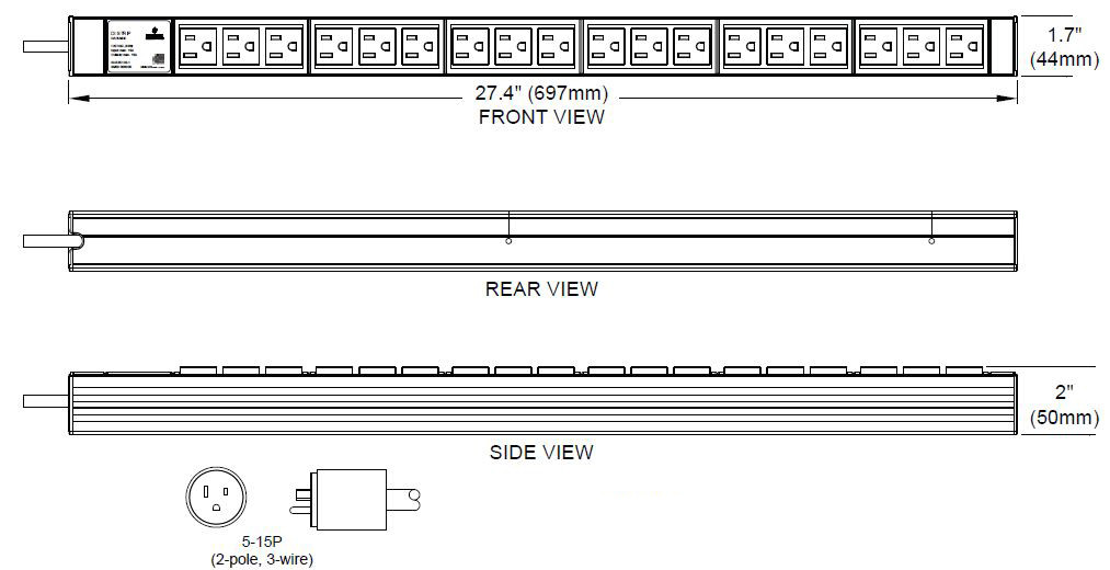 35351031 Basic Rack PDU, 18 Outlets, 15A