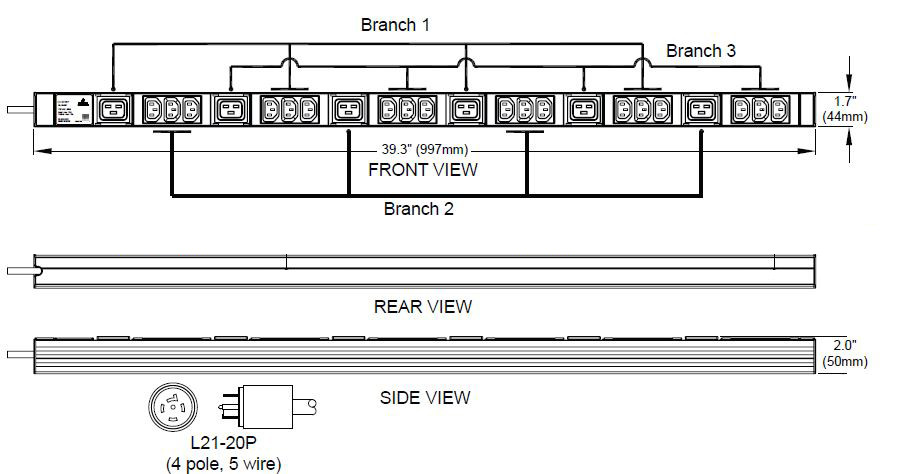 35353021 Basic Rack PDU, 24 Outlets