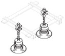 Adjustable 6" to 8"H Floor Support Stands; Gray