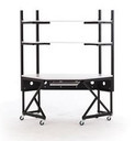 Corner LAN Station with Adjustable Height (60 - 74 in)