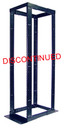 4 Post Open Frame Rack Square Holes Black