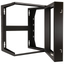 The 34-103000: 12U Hinged Wall Mount Open Frame Rack swung open
