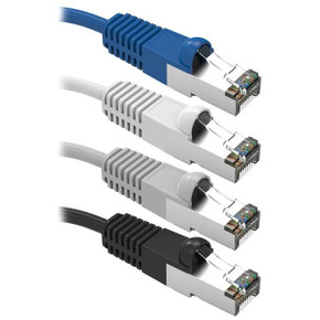 CAT7 Patch Cords Come in 4 colors: Blue, White, Grey, and Black