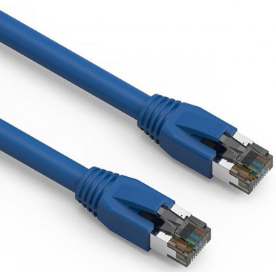 Blue CAT8 Shielded Patch Cable