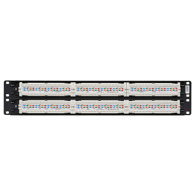 48-Port Cat6 Patch Panel - UTP, 110 Punch Down, RJ45, 2U, TAA