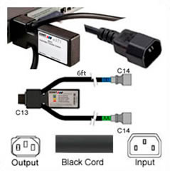 その他 INPUT UNIT uATS1-HV-C14-6 2x C14 Input (6ft Cords) to 1x C13 Output Plug