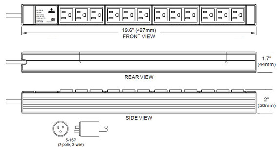 Basic Rack PDU, 12 Outlets, 15A