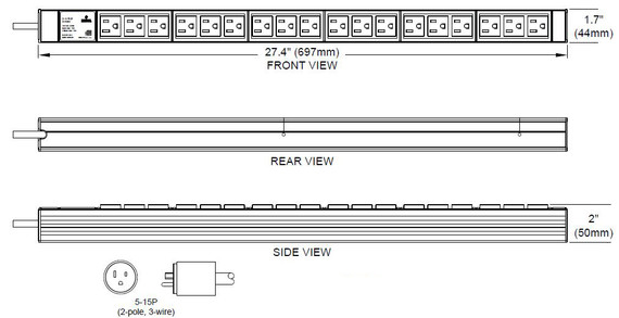 Basic Rack PDU, 18 Outlets, 15A