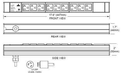 Basic Rack PDU, 9 Outlets 5-20R
