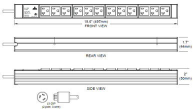 Basic Rack PDU, 12 Outlets 5-20R