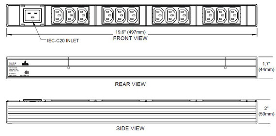 Basic Rack PDU Expansion Unit, 12 Outlets