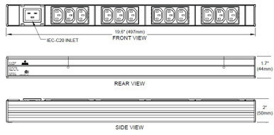Basic Rack PDU Expansion Unit, 12 Outlets